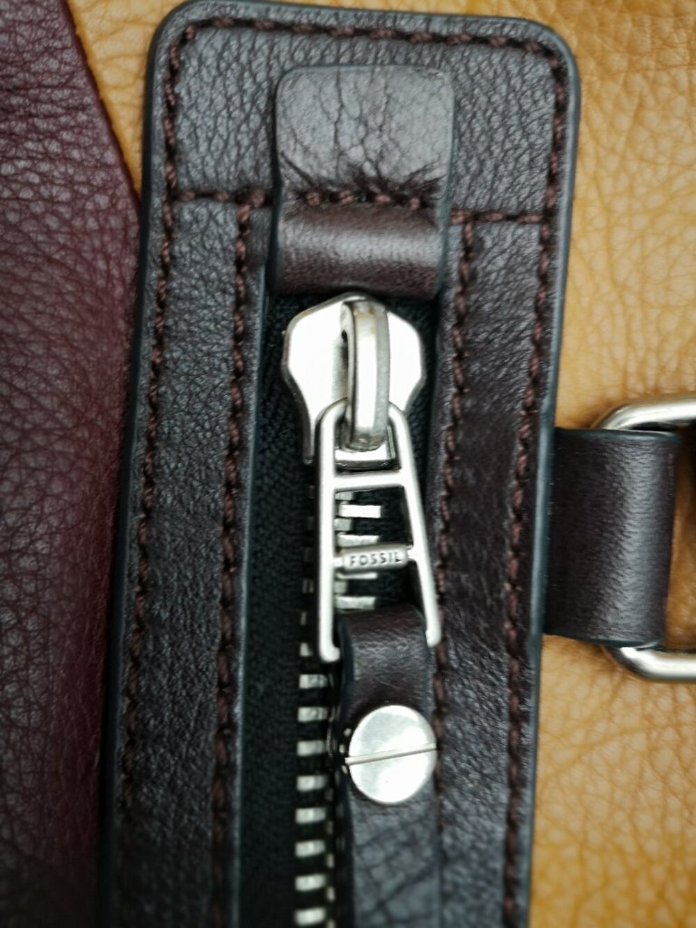Fossil Dawson Leather Satchel Handbag Multi Colored Patchwork Lined (No Key) - Picture 5 of 12